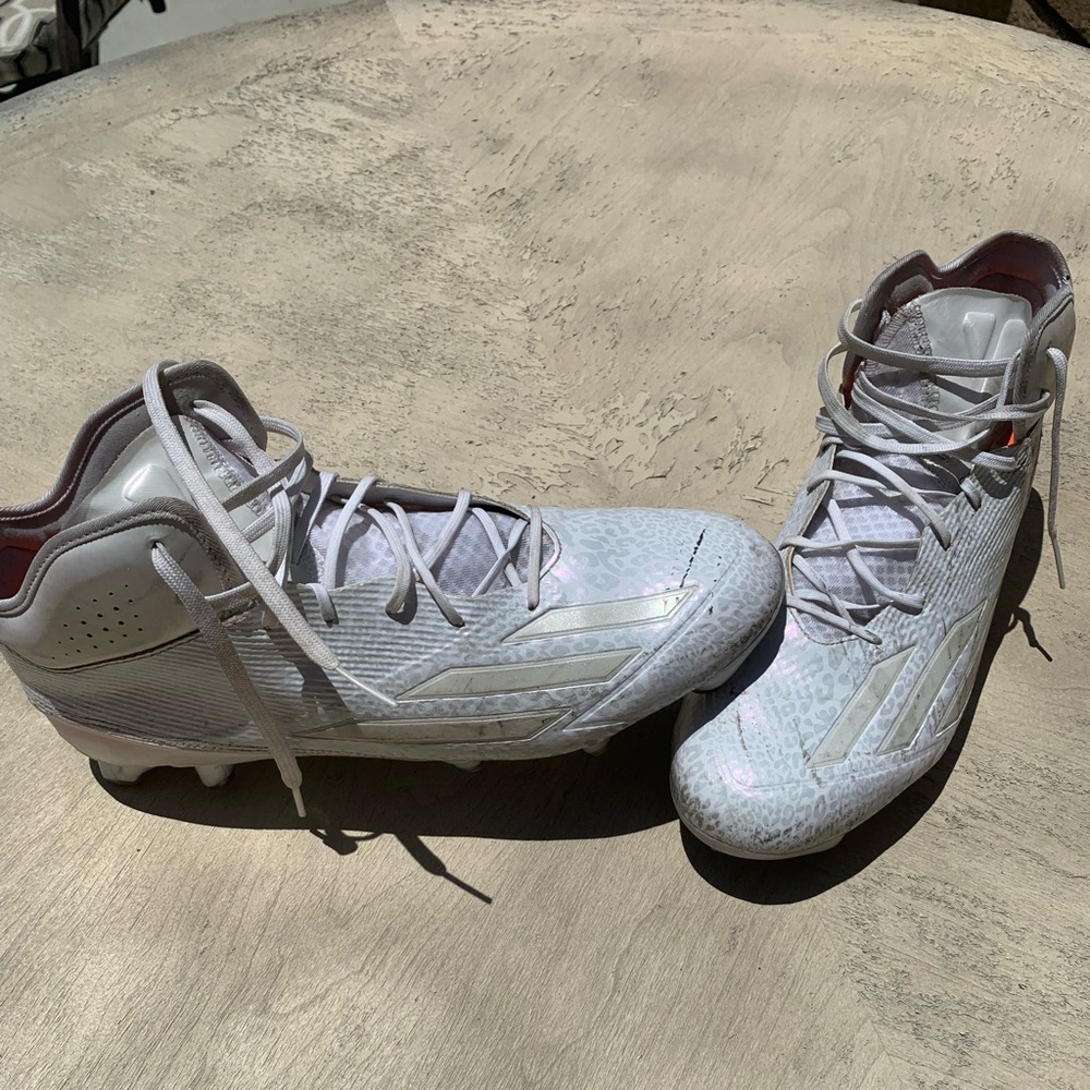White Adidas Adizero Cleats